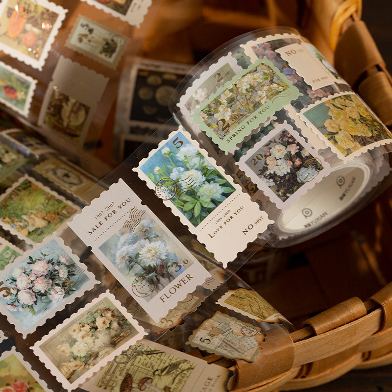 Лента для горячего тиснения, ретро-воспоминания, цветочные пейзажи, иллюстрации, материалы для декоративного коллажа, запечатывание
