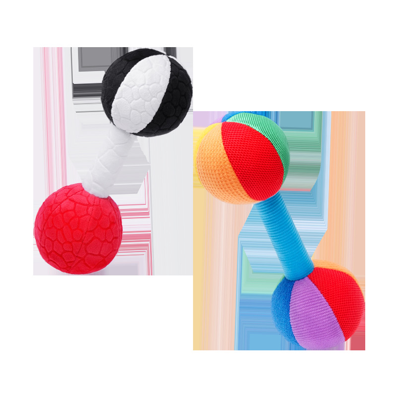 Jollybaby newborn exercise soothing baby training Grip Dumbbell barbell rattle baby toys wholesale