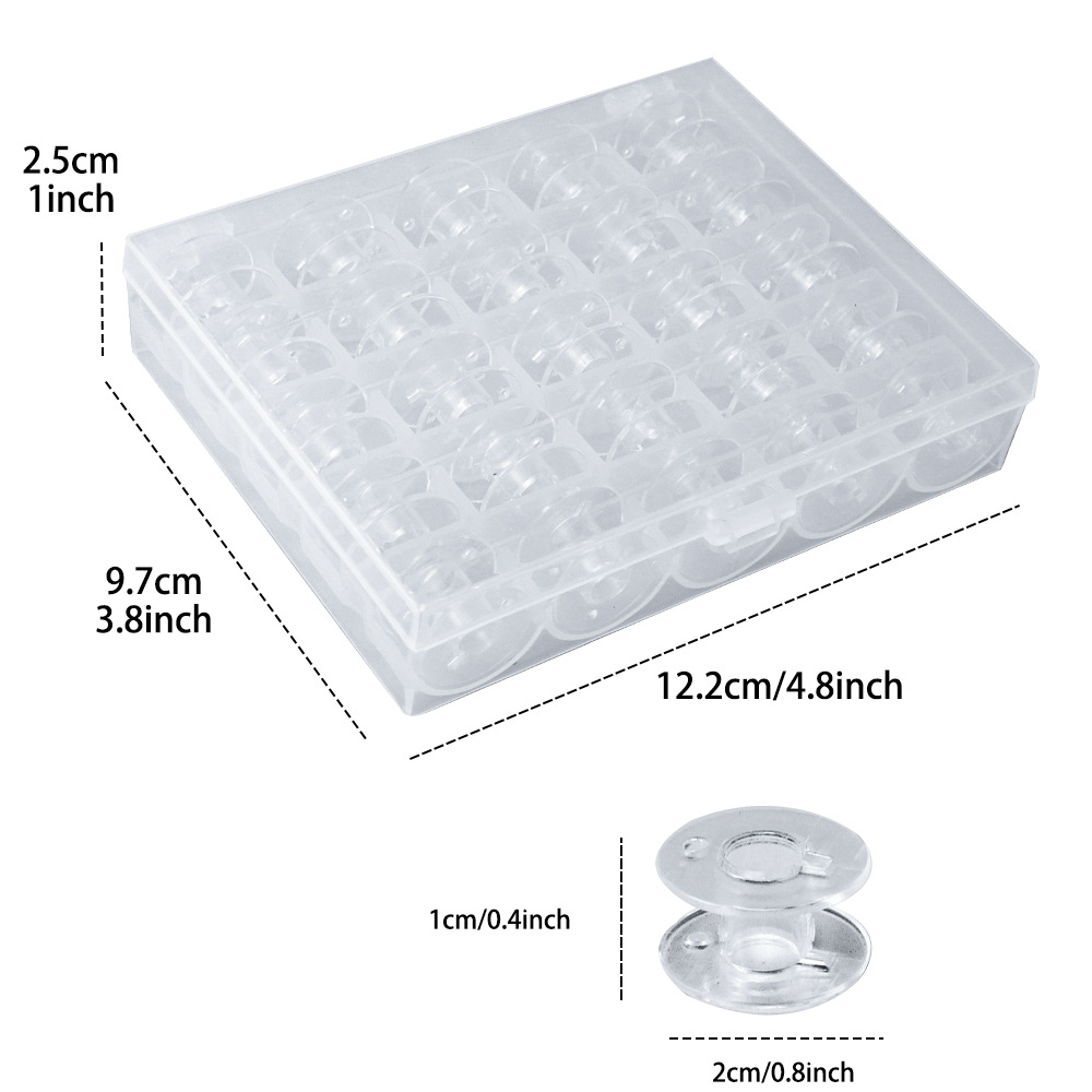 25-grid transparent bobbin box household multifunctional sewing machine universal bottom line sewing accessories suit plastic lock cylinder box