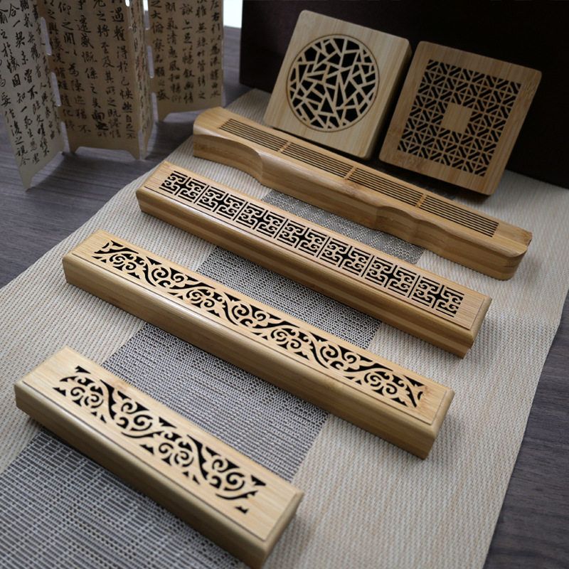 Household bamboo incense box incense plug-in incense burner incense burner incense burner incense burner incense burner incense box bamboo wood storage