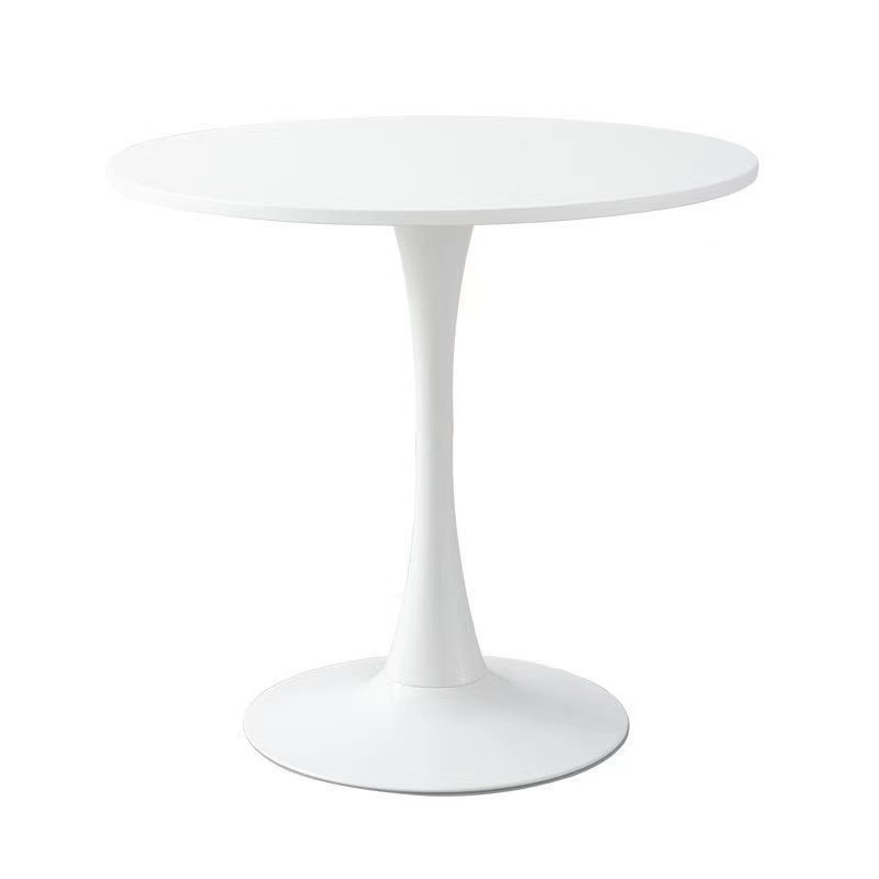 Ins Style Tulip Small Round Table Commercial Negotiation Table Coffee Milk Tea Shop Table Simple White Slate Dining Table