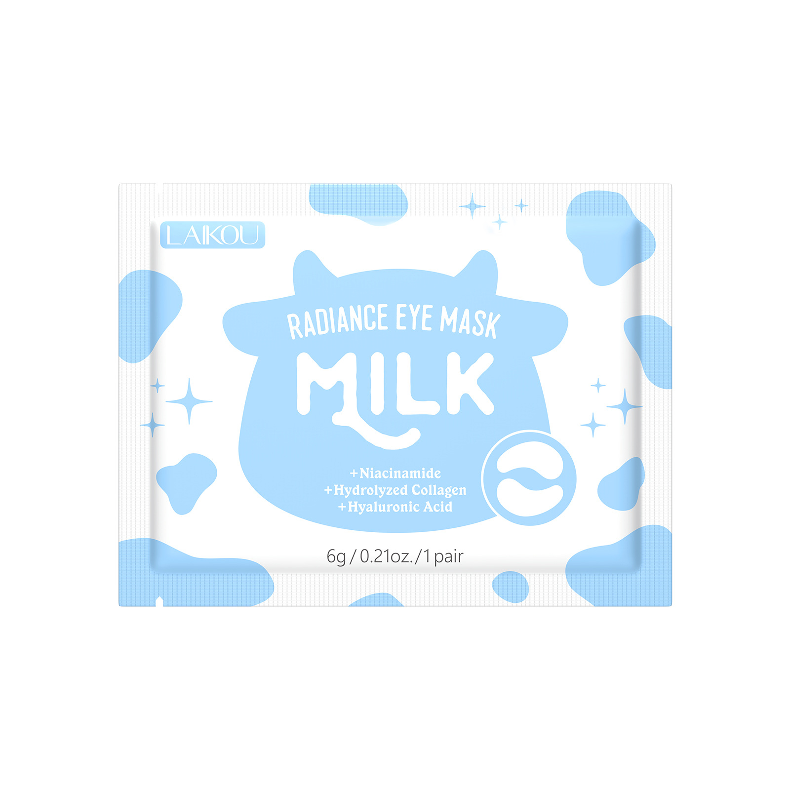 Amazon Cross-Border Laikou Milk Moisturizing Single-Piece Eye Mask 6g Moisturizing and Hydrating Manufacturer Spot Eye Mask