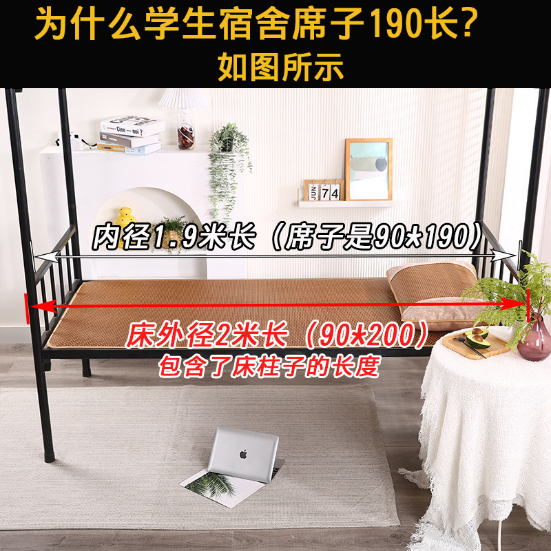 Double-Sided Mat Rattan Mat 2025 New Household Foldableable Ice Silk Mat Summer Mat Winter and Summer Dual-Use Straw Mat Bamboo Mat