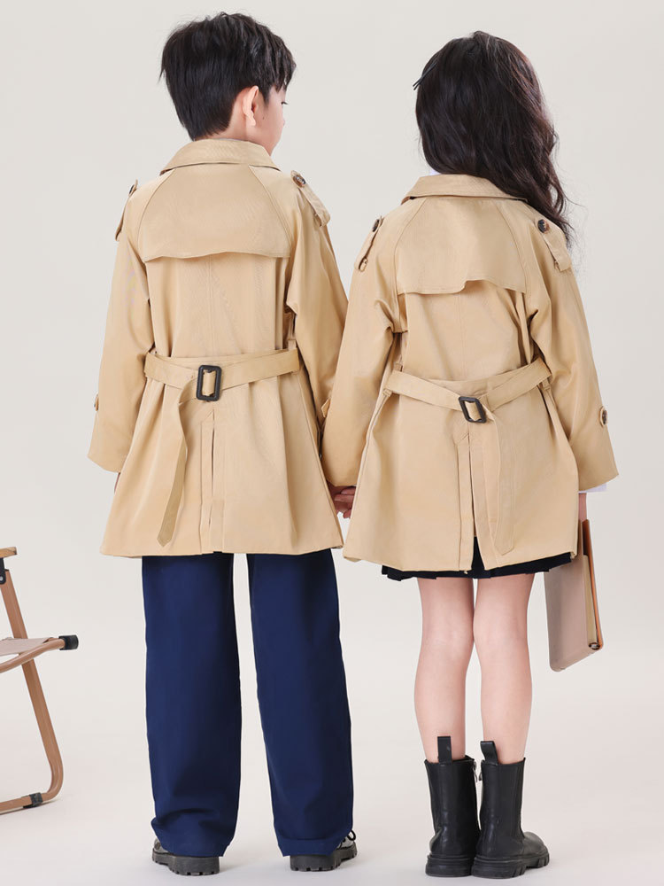 Children's Windbreaker Coat School Uniform suit British Style Boys' Windbreaker Class Suit for Primary and Secondary School Students Garden Suit Performance Suit