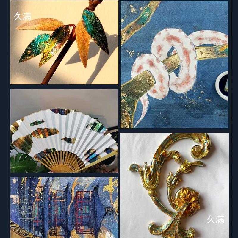 Gold Foil Paper Painting, Burnt Foil, Broken Gold Foil, Silver Foil Painting, Buddha Statue, Rock Painting, Art Tools, Nail Salon Crafts