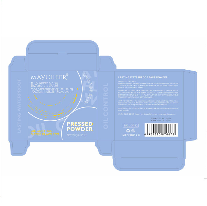 Cross-border English version MAYCHEER beauty powder cake waterproof natural concealer lasting makeup oil control powder