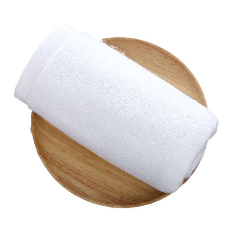 Hotel Bath Towel Pure Cotton Five-Star Thickeneded Bath Towel with Logo Absorbent and Enlarged Beauty Salon Bed and Breakfast White Bath Towel