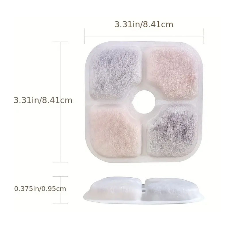Cross-border explosion smart pet water dispenser filter element triple filter resin and activated carbon filter cotton filter