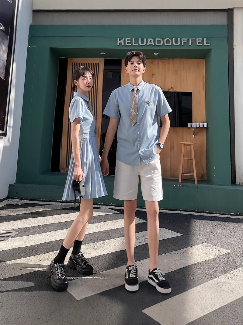 Graduation season sweethearts outfit new primary school junior high school students recite chorus shirt dress embroidery class uniform school uniform