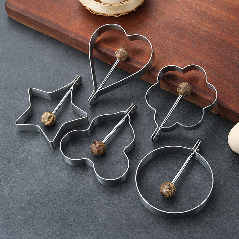316 Stainless Steel Egg Ring Mold Chicken Wing Handle Egg Cooker Heart-Shaped Poached Egg Mold Wholesale
