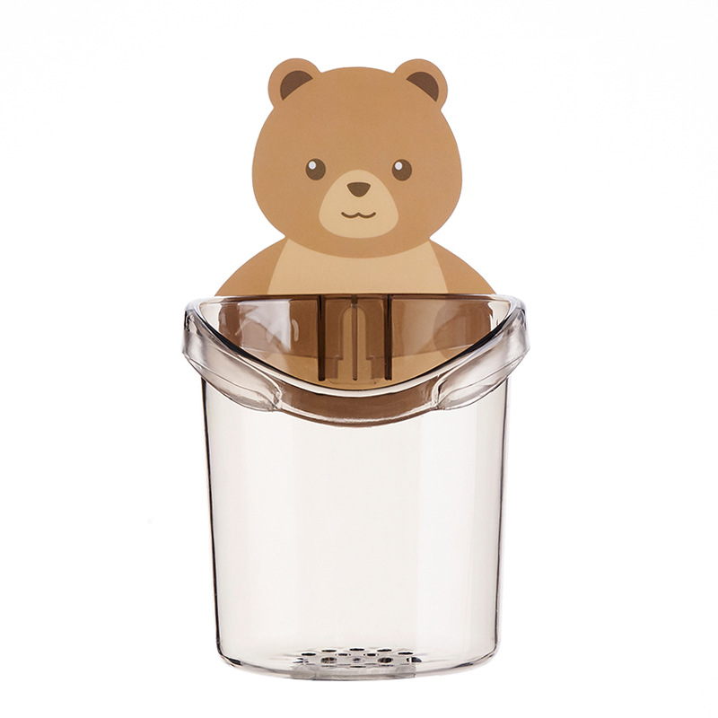 Bear Hug Storage Cup Punch-Free Bathroom Wall-Mounted Storage Rack Comb Storage Box Toothpaste Toothbrush Storage Rack
