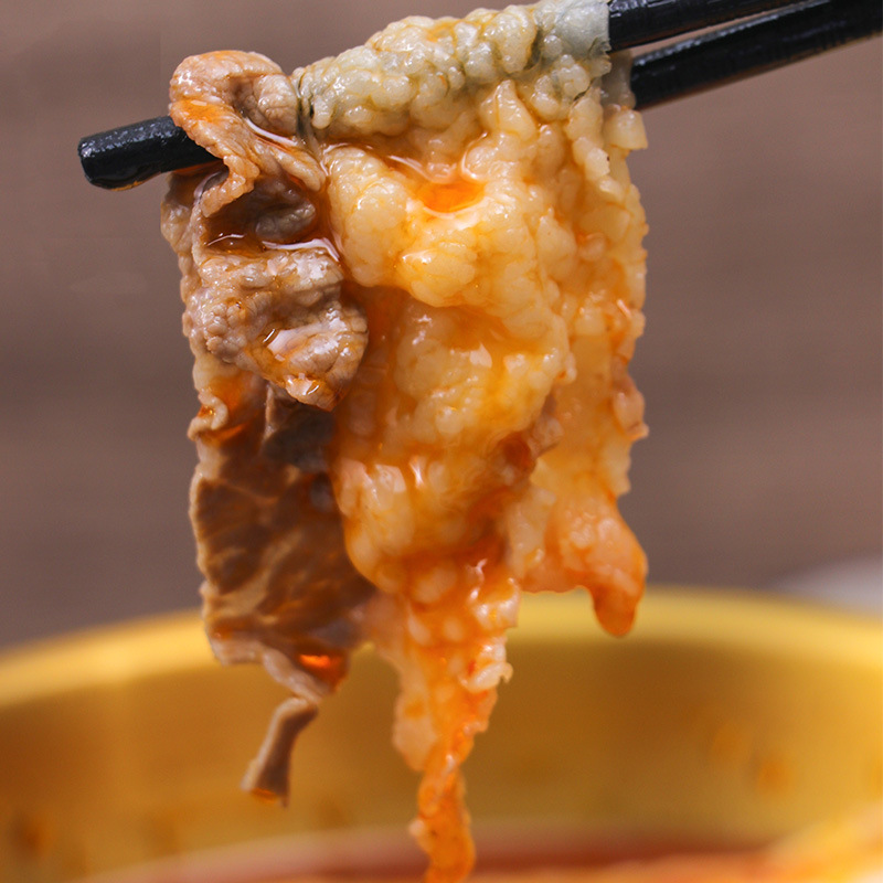 Baoda Snowflake Chest Oil 100g Whole Box 50 Bags Halal Food Pickled Semi-Finished Beef Hot Pot Ingredients Wholesale