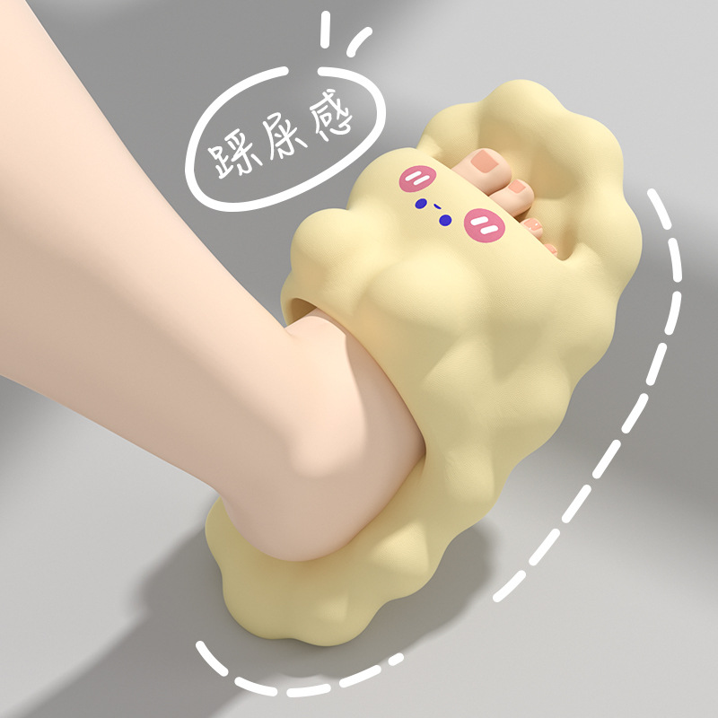 Cute Slippers for Women Summer 2025 New Popular Indoor Home Bath Non-Slip Home Couple Slippers with Poop Feeling for Women