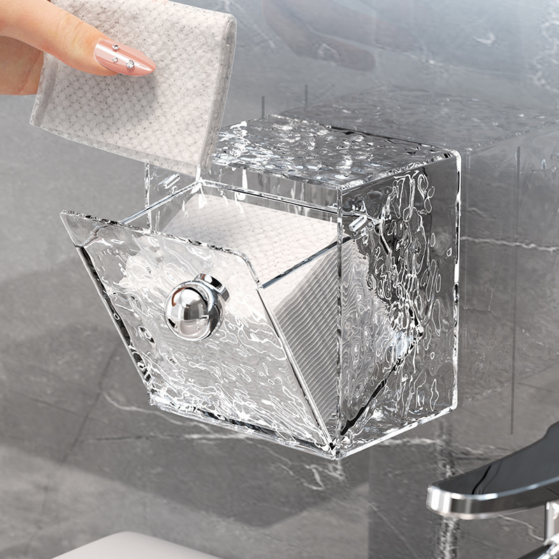 Wall Hanging Storage Box Washstand Discarded Face Towel Storage Rack Cosmetic Cotton Makeup Remover Cotton Lipstick Box Mirror Cabinet Fit Box