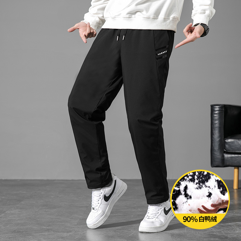 Down Pants Men's 2025 Winter Thickeneded Outdoor Sports Warm and Light White Duck down Pants for Outer Wear