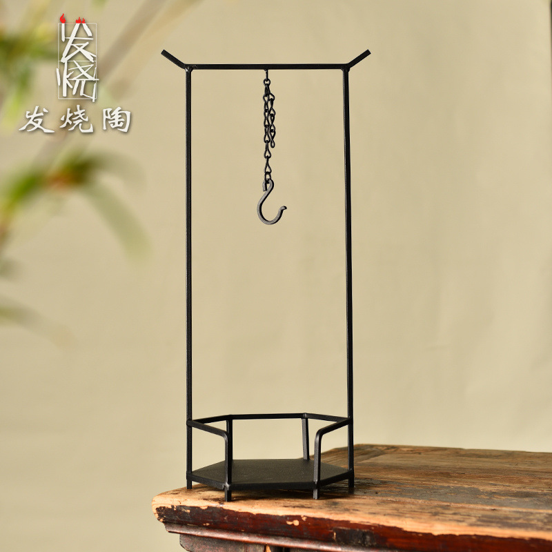 Fever Pottery Encircled Stove Tea Cooking Utensils Complete Set of Cast Iron Cooling Art Hook Carbon Stove Water Boiling and Beam-lifting Pot Household Courtyard Heating