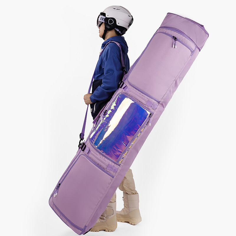 New single and double board snowboard bag belt wheel retractable wet and dry separation waterproof large capacity manufacturers wholesale