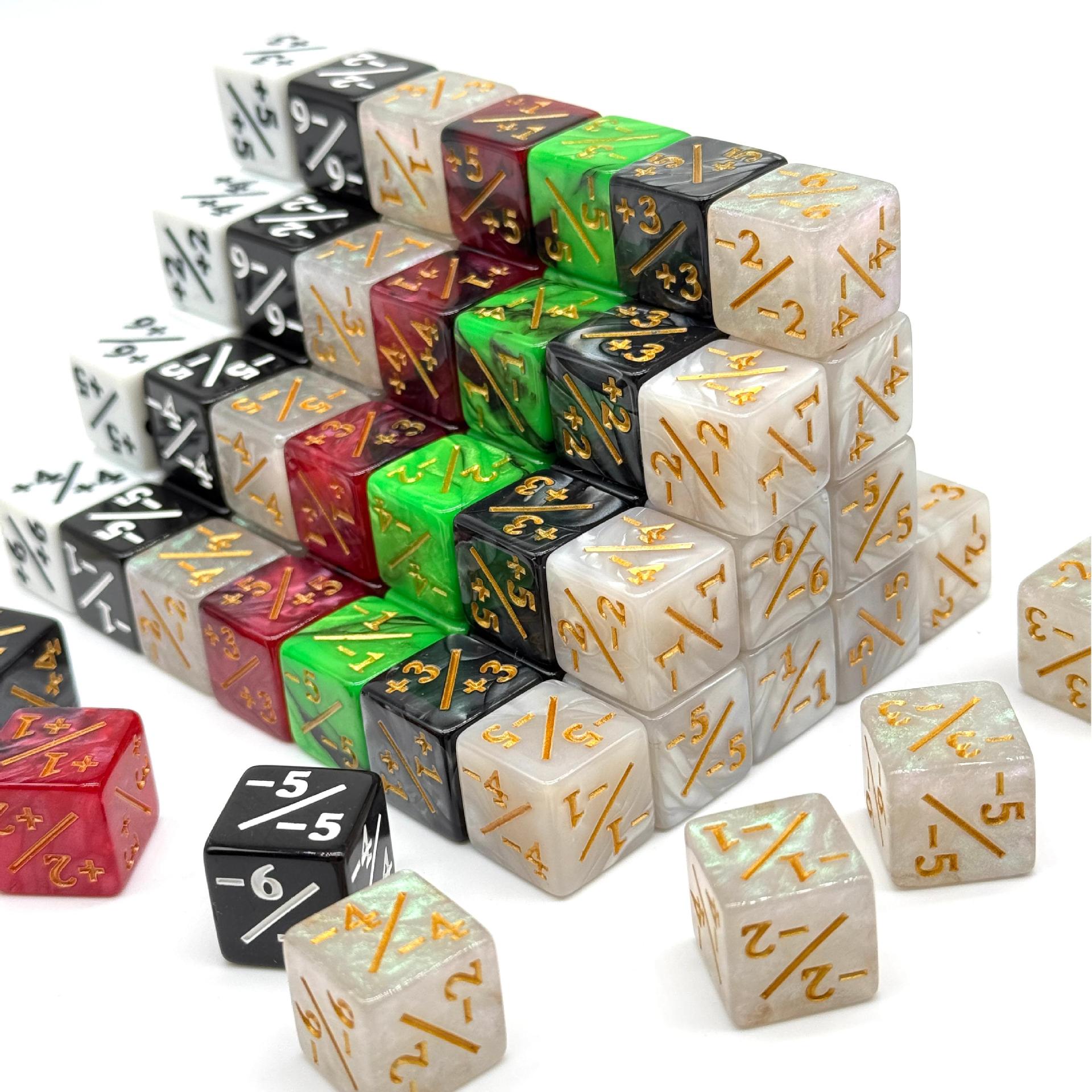 16mm Square Angle Plus and Subtract Dice Positive and Negative Symbols Ser 16 Plus and Subtract Sieve Cross-border MTG Thousand Wits Cards