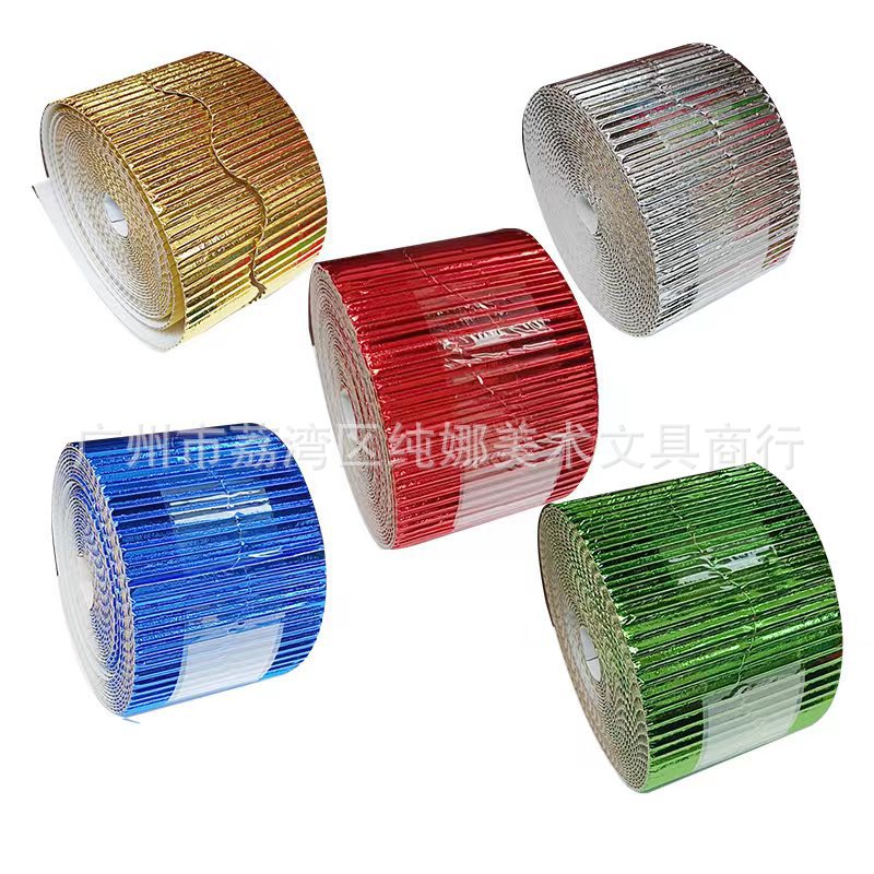 Kindergarten Environmental Creation Handmade DIY Material Rolled Corrugated Paper Wavy Lace Corrugated Paper Decorative Bottom Version Background