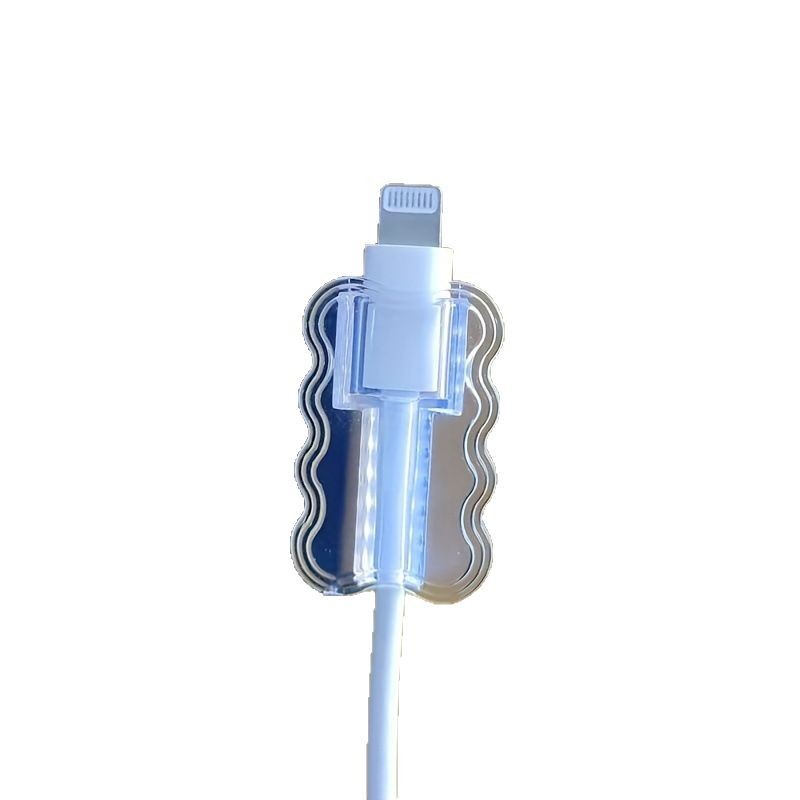 Suitable for Apple 15ins Charger Protective Cover 20W Winding Cover Anti-breaking Three-layer Wave Overlay Transparent Wire Bite