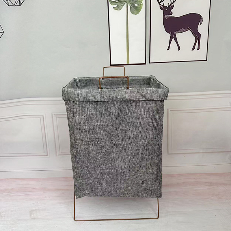 Wrought Iron Storage Basket Bedroom Bathroom Nordic Large Dirty Clothes Basket Household Clothes Toy Foldable Storage Rack