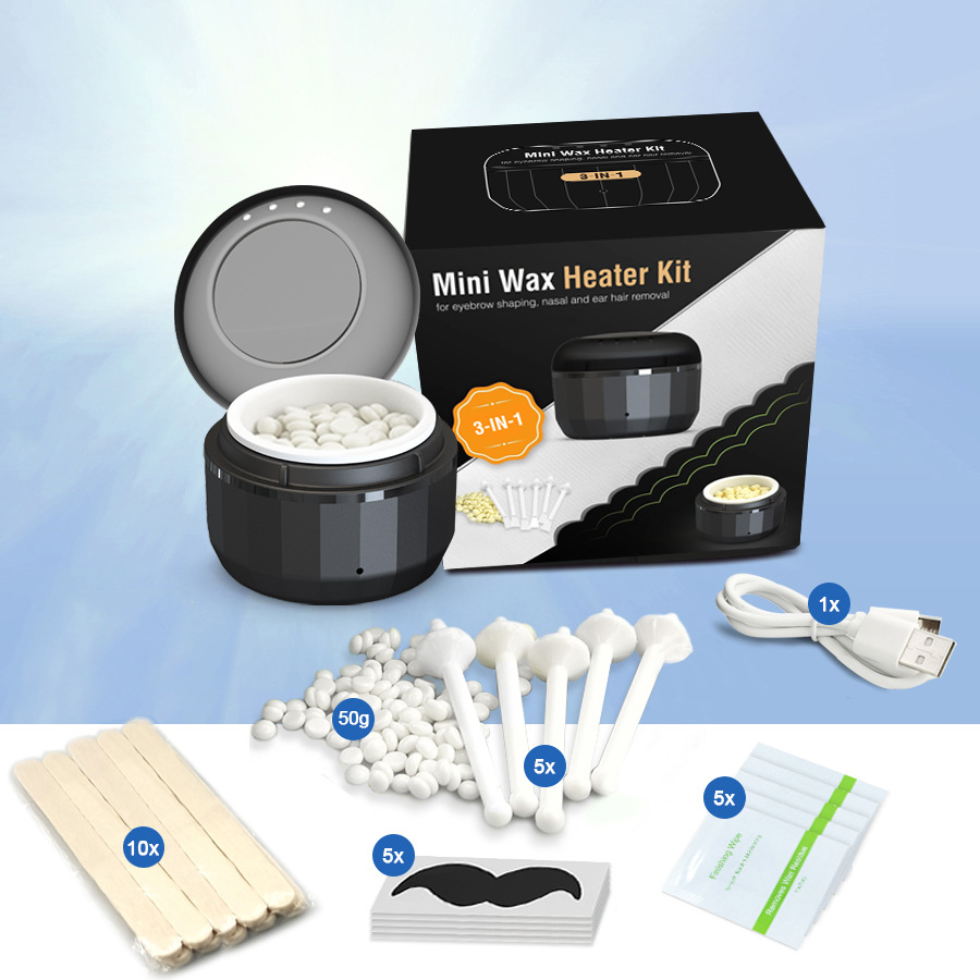 Мини-набор для удаления волос с воском, подходит для носа и ушей, компактная и легкая восковая машина
