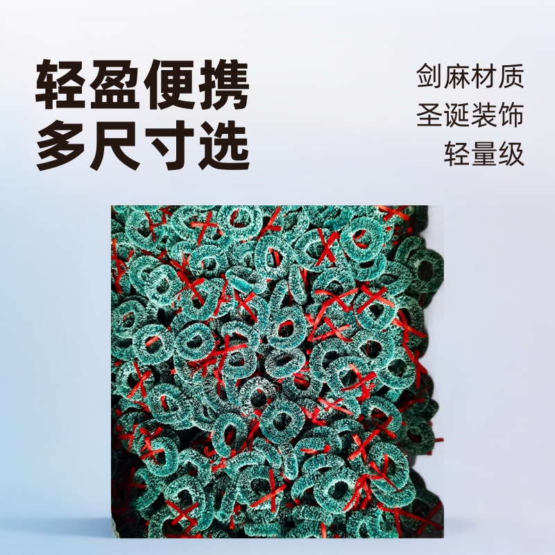 Сизалевый шелковый гирлянда рождественский мини-венок синий-зеленый снежный декоративный орнамент 3-5 см