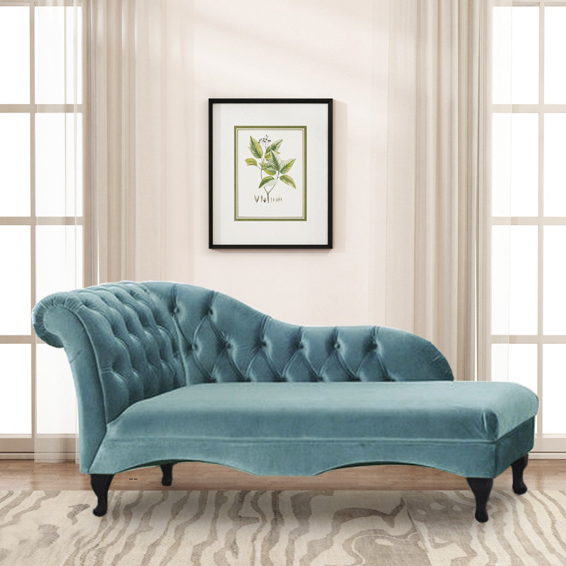 American-style fabric chaise longue small bedroom leisure beauty couch small sofa single solid wood chaise longue recliner