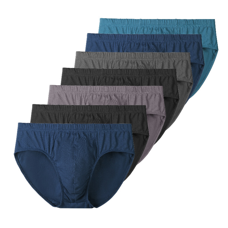 Source Factory Briefs Men's Pure Cotton Breathable Sweat-absorbent Mid-waist Loose Large Size Stall Cotton Briefs Wholesale