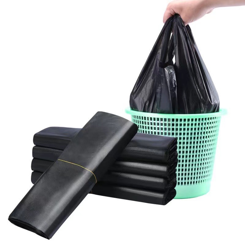 Black Garbage Bag Household Vest-Style Garbage Bag Satchel Thickeneded Garbage Bag Large Disposable Plastic Bag