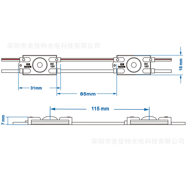 2835 High Light Efficiency One-Lamp Injection Molding Module Led Module175 ° Lens 12V Waterproof Ip65 Injection Molded Module