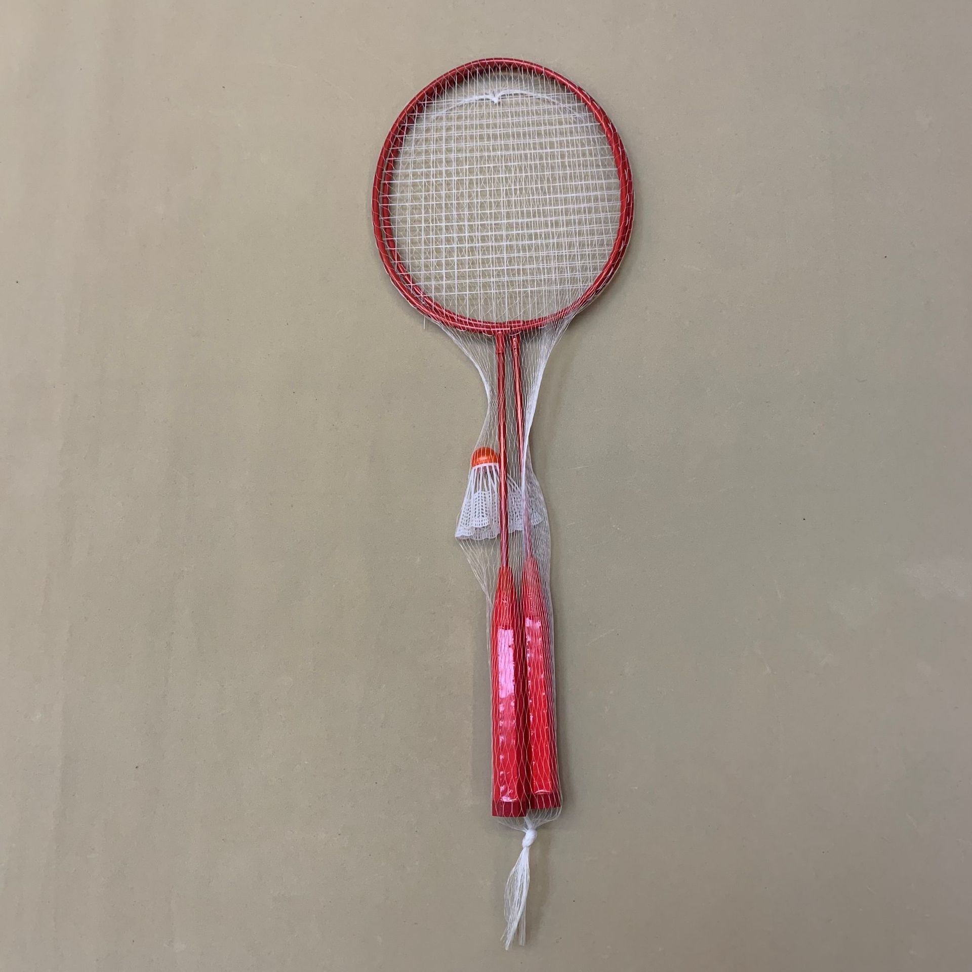 Factory wholesale spot badminton set beginner adult student 2 beat 1 ball ferroalloy mesh bag badminton racket