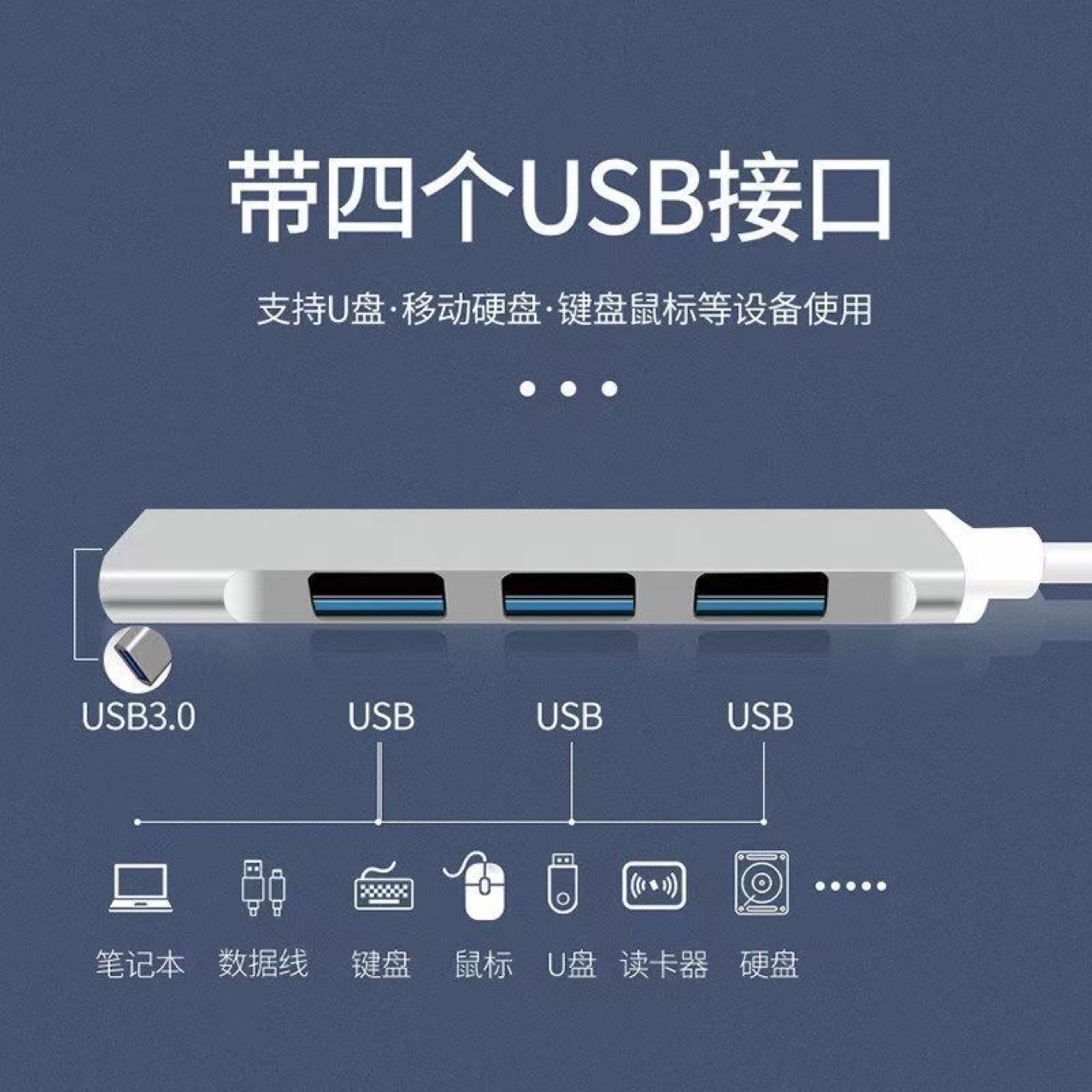 Two-In-One USB Docking Station 3.0Hub Multi-Function Splitter Custom Logo Four-In-One Type-C Docking Station