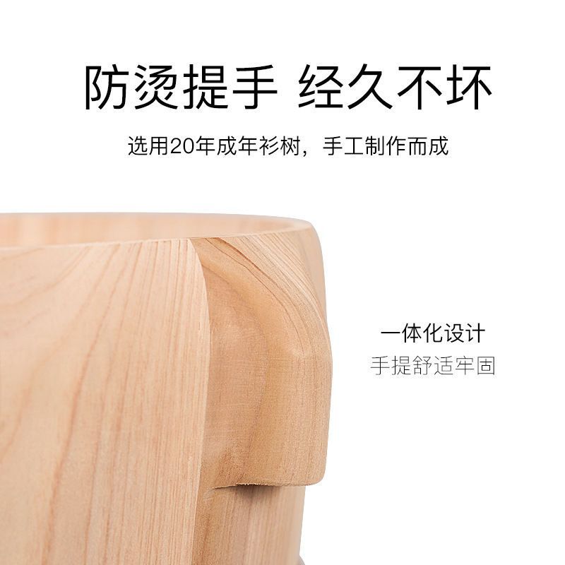 Steamed Rice Wooden Bucket Household Wooden Bucket Rice Steamer Bamboo Steamer Restaurant Large and Small Steamed Rice Bucket Steamed Grids Fir Zhaozhi Zheng