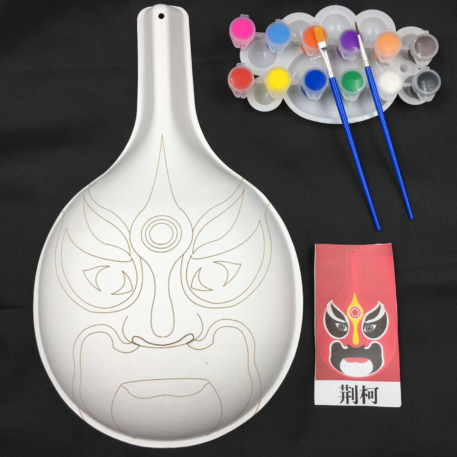 diy hand painting horse spoon gourd with grain DIY facial makeup pulp White billet kindergarten decoration teaching material package