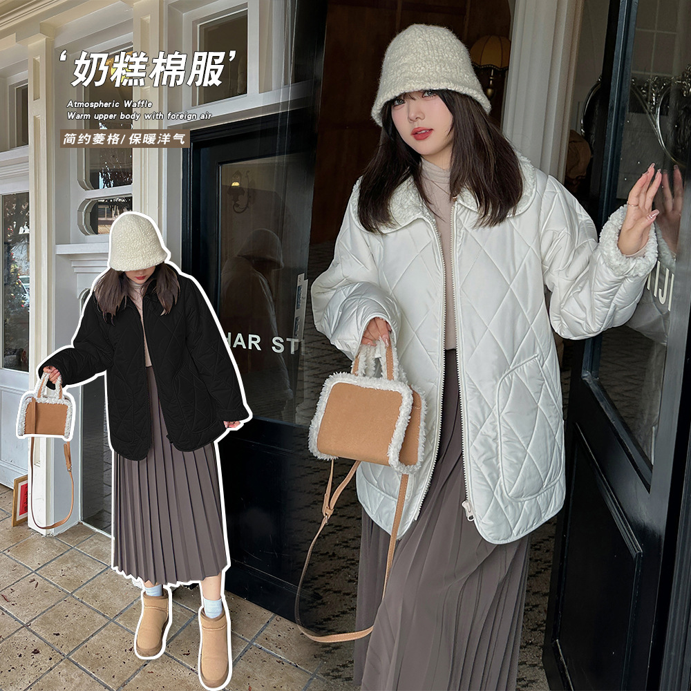 W949 Xuanchen, утолщенная стеганая куртка для полных женщин, зимняя, 200 кг, с воротником