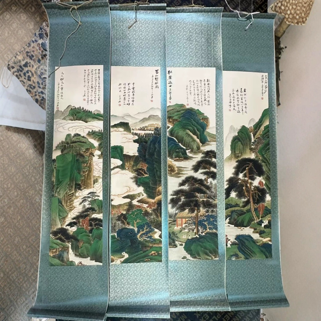 Оптовая продажа картины "Четыре красавицы" от Сонг Ийи, висячая каллиграфия и живопись, центральная картина, декор экрана из четырех панелей