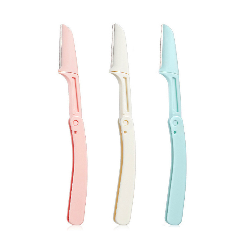 Folding eyebrow trimming knife eyebrow shaving knife women's anti-scratch safety eyebrow trimming scissors shaving knife for beginners suit beauty tool