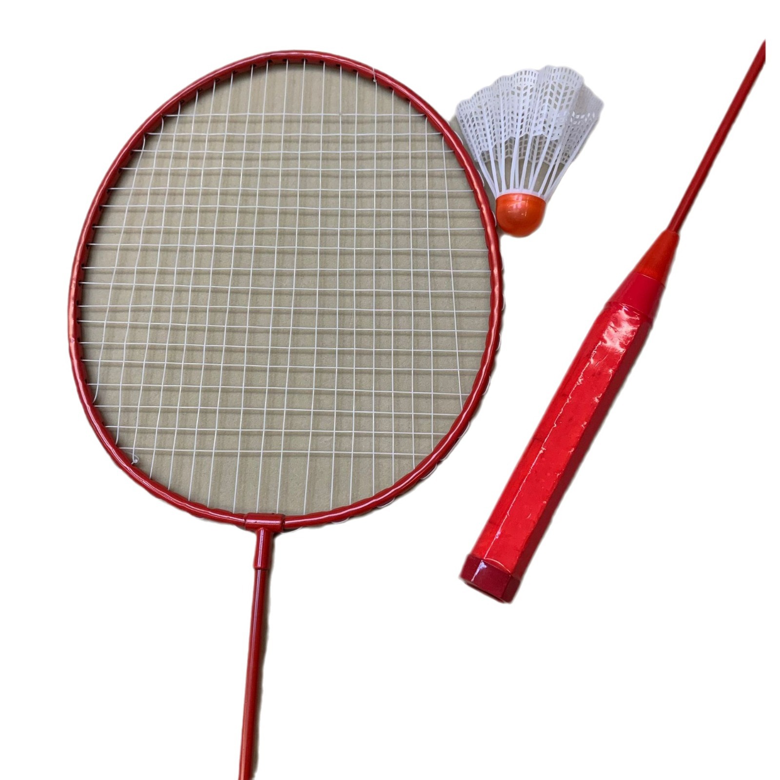 Factory wholesale spot badminton set beginner adult student 2 beat 1 ball ferroalloy mesh bag badminton racket