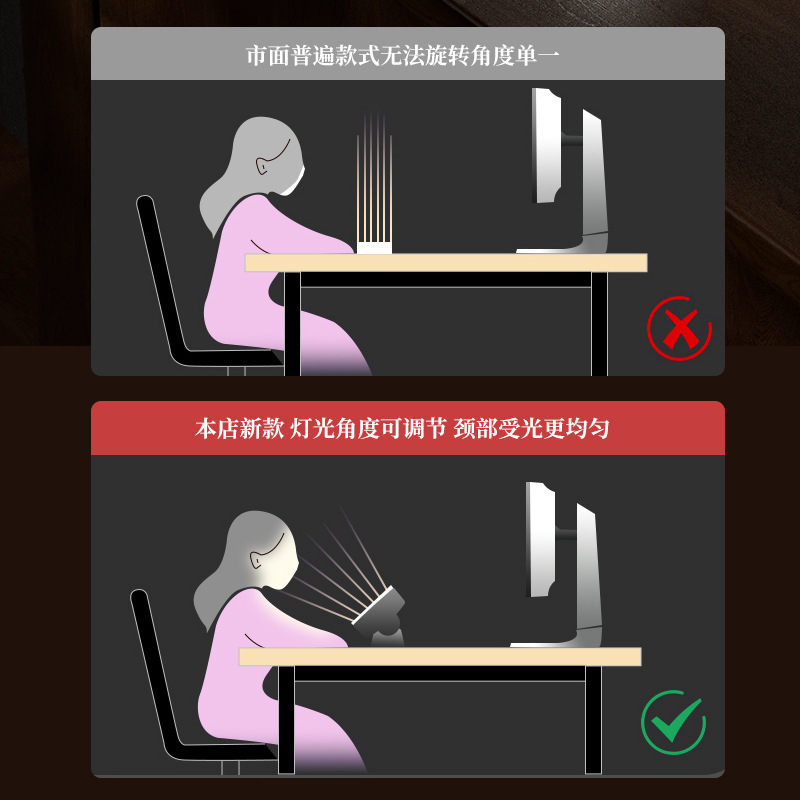 Neck Pattern Lamp Mobile Phone Live Broadcast Selfie Fill Light Portable Handheld Stand Desktop Multi-Functional Chin Lamp Facial Desktop