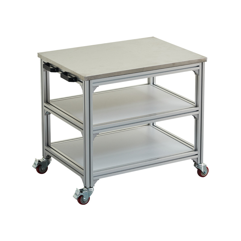 Aluminum Alloy Profile Anti-Static Trolley Workbench Workshop Movable Turnover Cart Laboratory Table Packaging Table