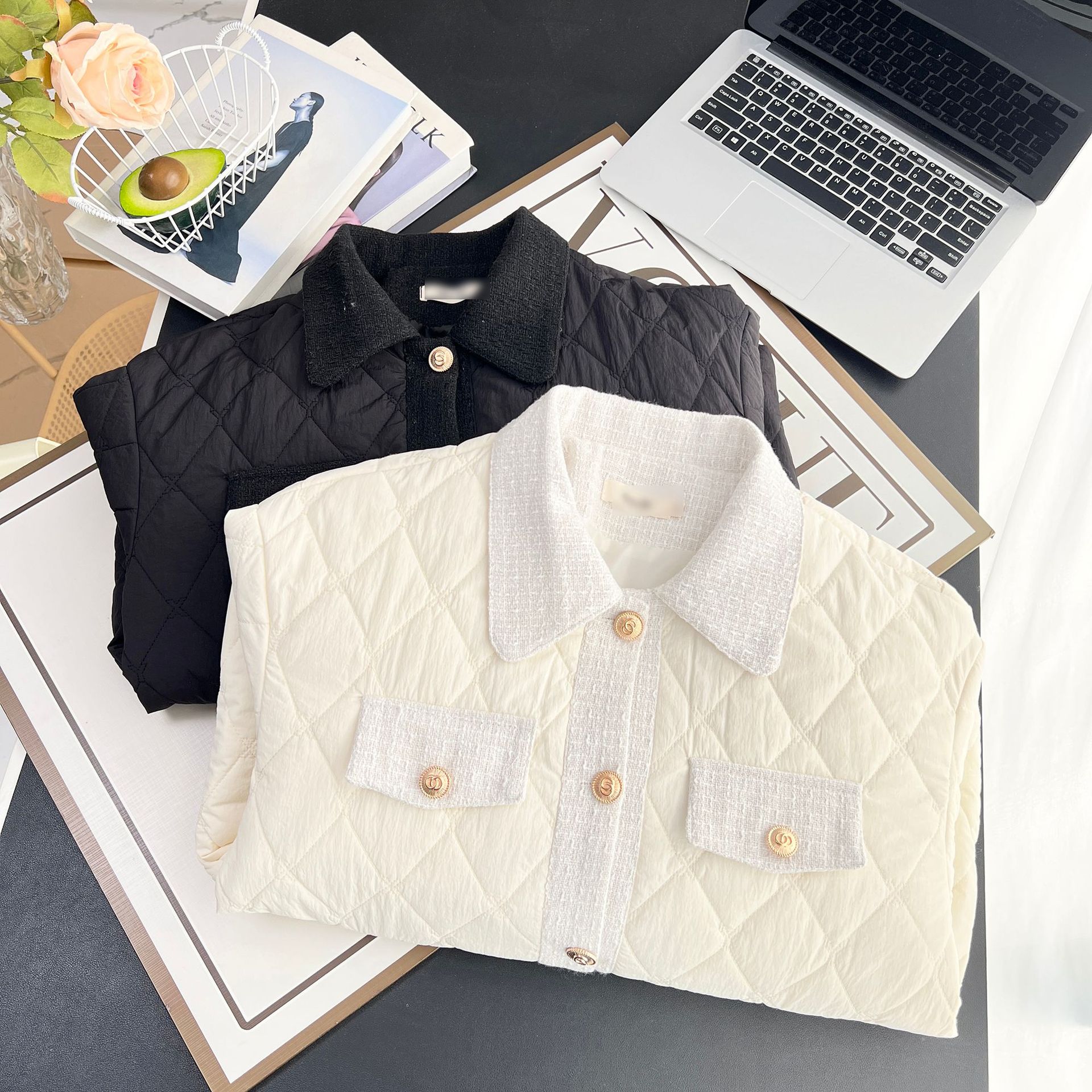 100kg Fat Sister New Fashion Temperament Small Fragrance Lightweight Cotton Coat Large Size Women's Warm Jacket Cardigan 5810