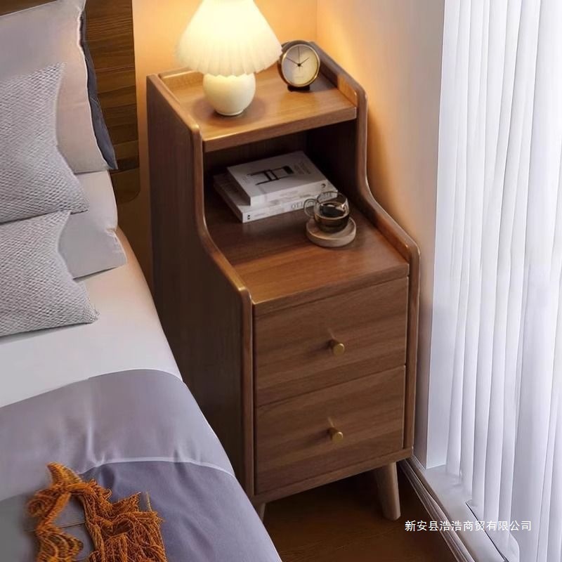 Chinese-Style Simple Multi-Layer Storage Shelf Bedside Table Small Narrow Bedroom Modern Household Small Household Simple Bedside Table