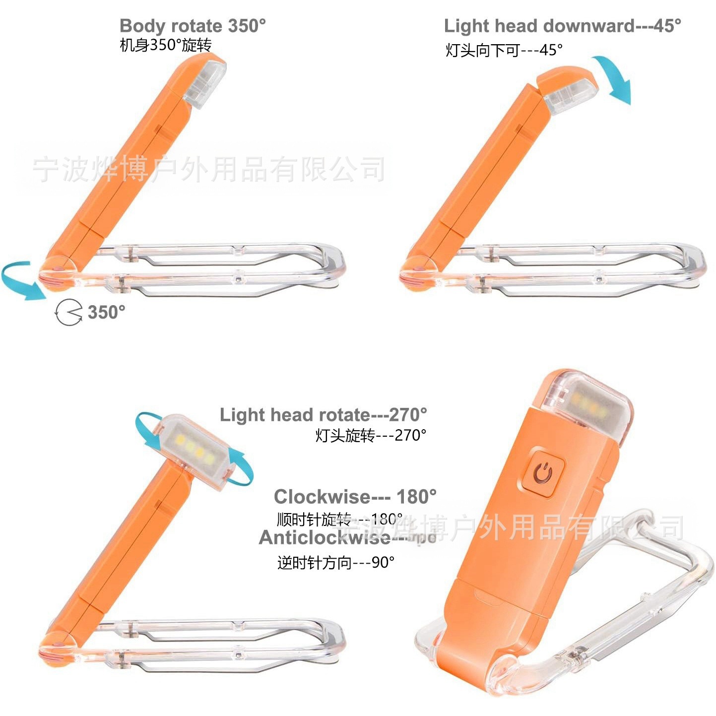 Cross-border Explosions USB Mini Eye Protection Portable Rechargeable Folding Reading Light Student Reading Book Clip Light