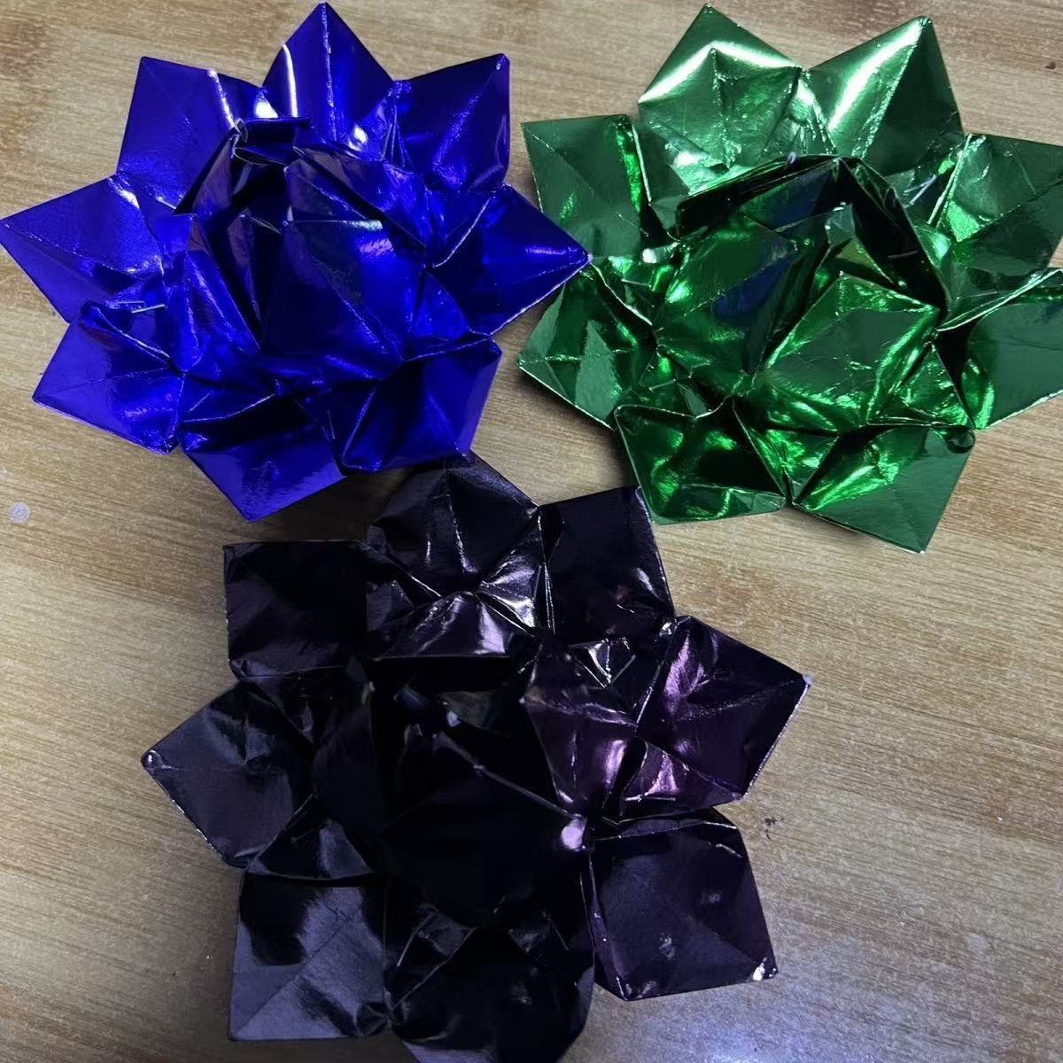 Purely Handmade Folding Nine-Color Three-Layer Lotus, Nine-Turn Small Lotus, Diameter 15cm Finished Product Shipped, Nine-Turn Lotus