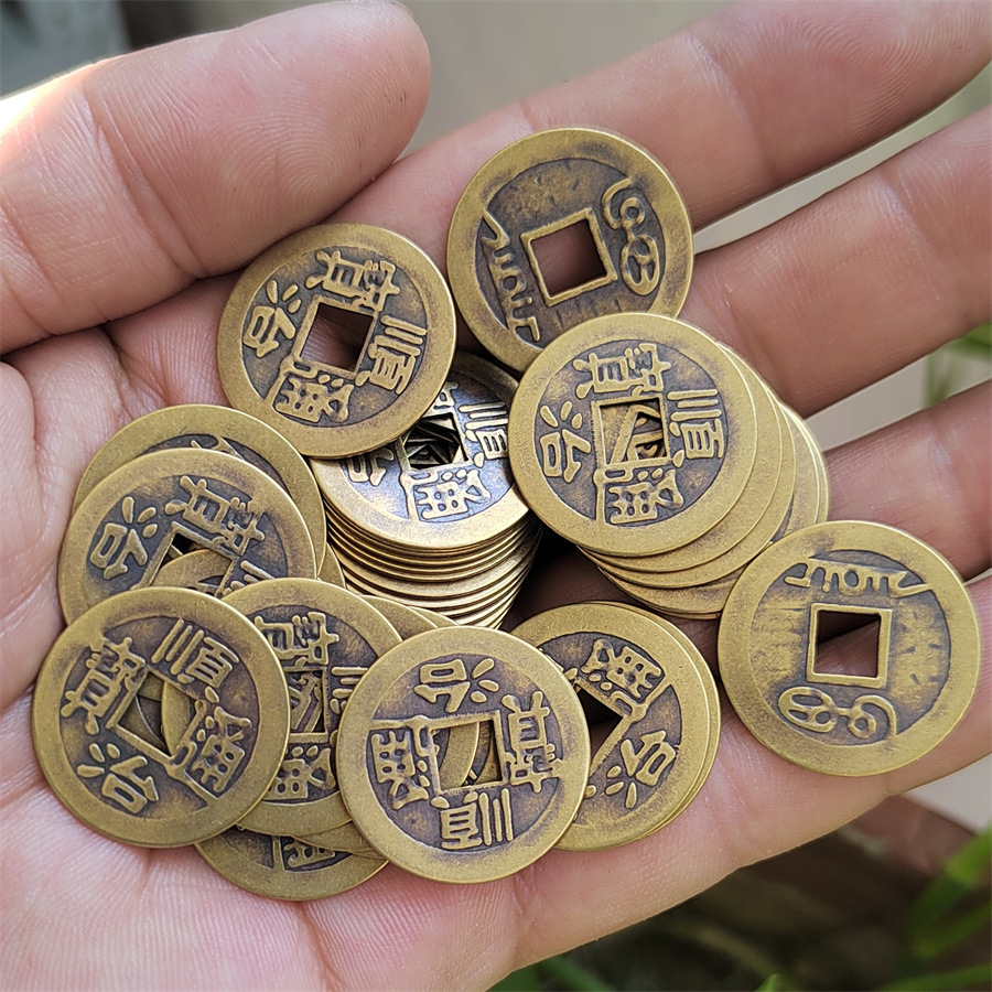 Factory wholesale 2.3cm pure copper five emperor money six emperor money copper antique coins Qing Dynasty ten emperor money Qianlong