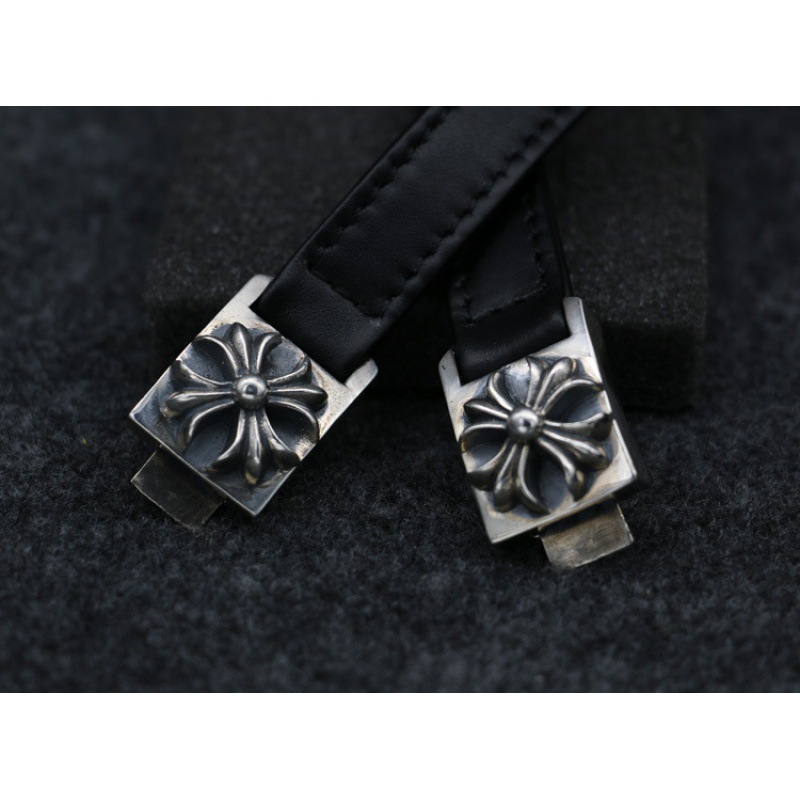 Duffian handsome men's accessories jewelry European and American retro sterling silver cross leather bracelet factory direct bracelet