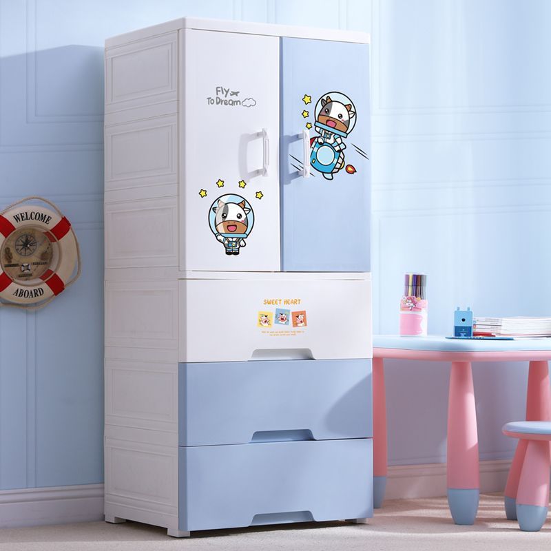 Ширина 50 см, двустворчатый пластиковый шкаф, детский гардероб, многофункциональный шкаф для девочек