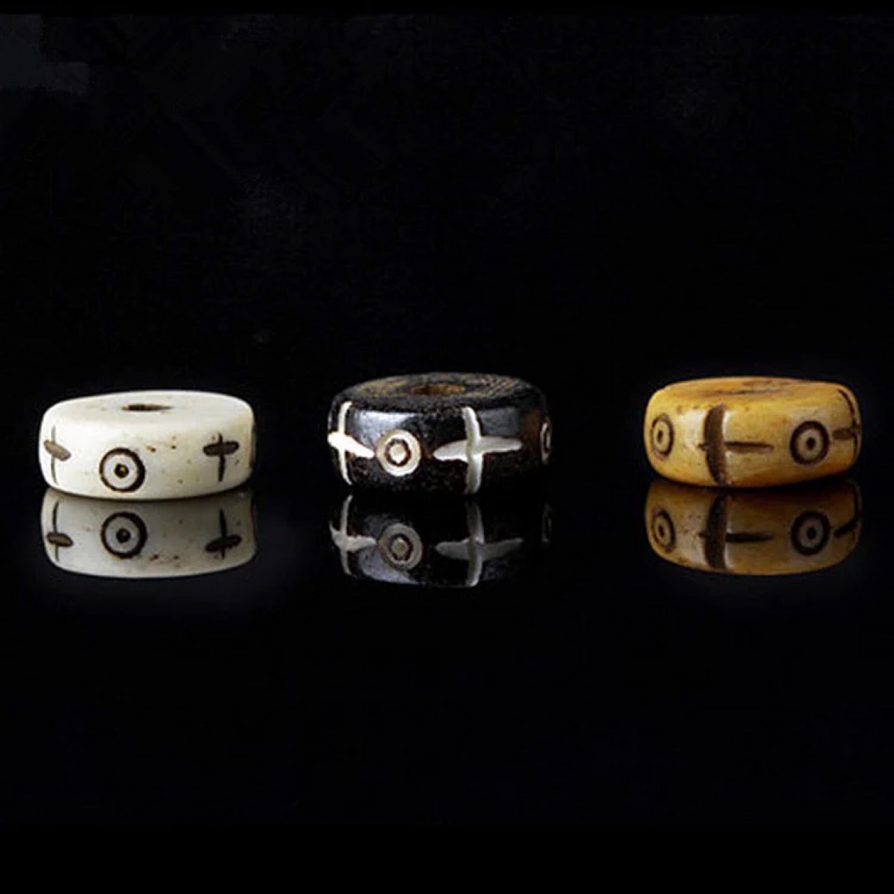 Xizang Yak Bone Cross Spacer Gasket Buckle Cross Beads diy Buddha Beads Accessories Star Moon Accessories Yellow