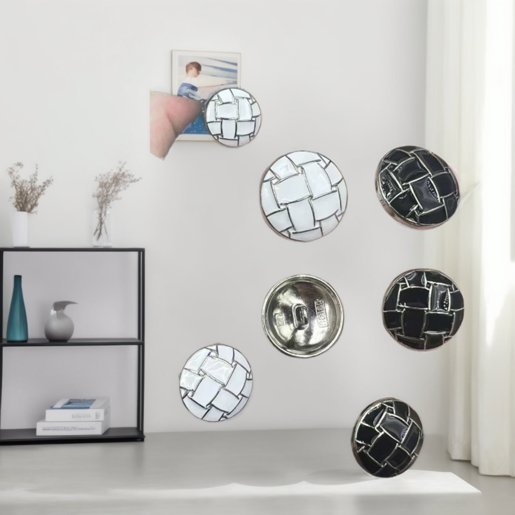 Plastic Buttons for Passing Security, Versatile Black and White Round Buttons for Trench Coats, Overcoats, Blazers, and Dress Pants